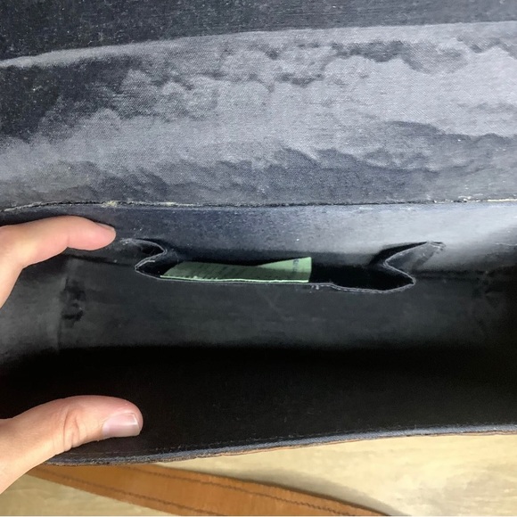 Vintage Leather Western Style Shoulder Bag Brown Hippie Boho Tassel 70s Stiff - Picture 7 of 7